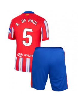 Billige Atletico Madrid Rodrigo De Paul #5 Hjemmedraktsett Barn 2024-25 Kortermet (+ Korte bukser)